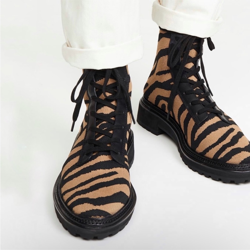Loeffler Randall Brady Knit Lace-Up Boots
